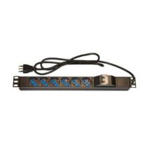 Link multipresa alimentazione per rack 19`` con 6 prese universali tripolari-schuko magnetotermica