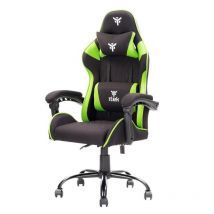 Itek gaming chair rhombus ff10 - tessuto, doppio cuscino, schienale reclinabile, nero verde