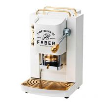 Faber pro deluxe macchina da caffÈ cialde 44mm 500w 15 bar 1.3lt pure white ottone