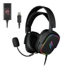 Noua banshee cuffia gaming rgb con microfono flessibile staccabile audio 7.1 usb / jack 3.5mm black