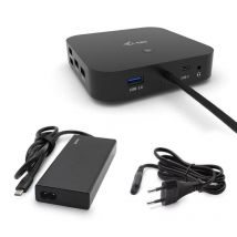 I-tec docking station usb-c dual display con power delivery 65 w + caricabatterie universale 77 w black