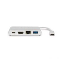 Hamlet hdkc-pd100 docking station usb-c power delivery 60w hdmi lan giga+ porta usb 3.0 usc type-c silver