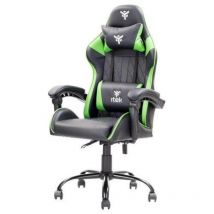 Itek gaming chair rhombus pf10 - pvc, doppio cuscino, schienale reclinabile, nero verde