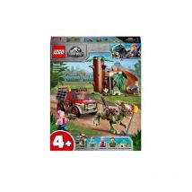 Lego jurassic world la fuga del dinosauro stygimoloch con minifigures e casa sull`albero