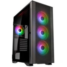 Kolink stronghold prism argb case middle tower atx eatx micro atx mini-itx pannello laterale in vetro temperato 2xusb 2.0 1xusb 3.1 4xventole argb installate grey