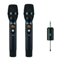 Majestic 115720bk coppia microfoni wireless uhf con ricevitore ricaricabile e jack da 6.35mm black