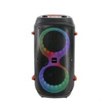 Mediacom ps120 party speaker bluetooth 120w con funzione karaoke e luci led multicolore microfono wireless usb lettore microsd black