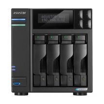 Asustor lockerstor 4 nas chassis desktop celeron n5105 2ghz ram 4gb-4bay hdd/ssd 2.5/3.5/m.2-lan 100/1000/2500 mbps colore nero