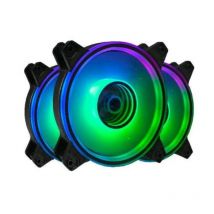 Noua mira 3 ventole pwm infinity mirror argb ? rgb indirizzabili effetto specchio ventole per case da 120mm 1100rpm con fan hub e telecomando sincronizzato con scheda madre 5v a 3 pin