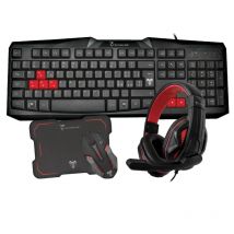 Techmade kit tastiera e mouse wireless con tappetino e cuffia gaming