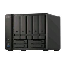 Qnap ts-h973ax-8g nas chassis tower amd ryzen v1500b 2.2ghz ram 8gb-5+4 bay hdd/ssd 2.5/3.5-3xrj-45-s.o. quts hero black