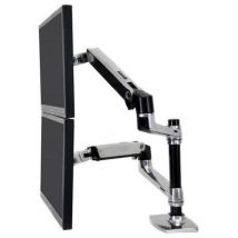 Ergotron lx redesign dual arm pole mount 2 flat panel or fp and notebook