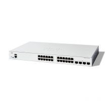 Cisco catalyst 1300-24t-4g switch gestito l3 - 24 x 10/100/1000base-t + 4 x gigabit sfp montabile su rack bianco