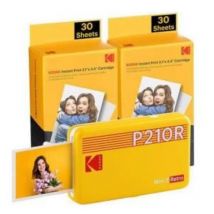 Kodak mini 2 retro 4pass stampante fotografica portatile 5.3x8.6cm con pacchetto di 68 fogli giallo