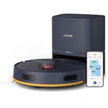 Philips homerun serie 2000 2-in-1 robot aspirapolvere e lavapavimenti con 2700pa di aspirazione 130 minuti autonomia, navigazione laser, stazione auto-svuotamento, controllo app, blu notte
