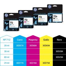 Hp 3ed79a 712 ink giallo cartridge 3pack
