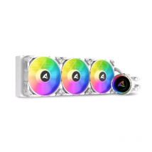 Sharkoon s90 rgb dissipatore a liquido all-in-one per cpu 3xventole 120mm pwm rgb con radiatore da 360 mm bianco