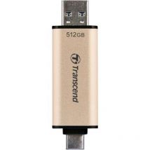 Transcend fetflash chiavetta usb-a usb-c 512gb usb3.2 tlc high speed rose gold