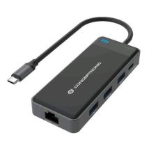 Conceptronic donn014g docking station 7-in-1 da usb-c 3.2 a 3xusb-a 3.0 2xhdmi 1xusb pd 100w 1xgigabit lan grigio