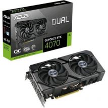 Asus dual nvidia geforce rtx 4070 evo oc edition scheda grafica 12 gb gddr6 192-bit 21 gbps pcie 4.0 ventole axial-tech software gpu tweak iii e geforce nero dual-rtx4070-o12gd6-evo