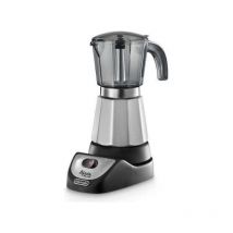 Delonghi emkm4.b alicia caffettiera moka elettrica 450 w 2-4 tazze silver