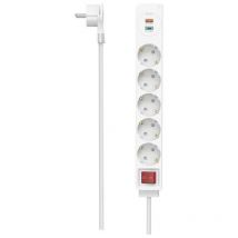 Hama multipresa da tavolo con interruttore e fast charge bianco