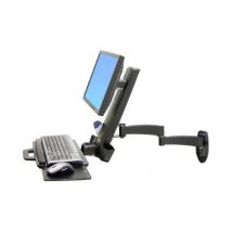 Ergotron braccio a muro serie 200 combo arm per lcd fino a 24`` e tastiera portata 2,7-8,2kg nero