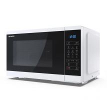 Sharp yc-mg252ae-w forno a microonde con grill 1000w 25 lt controllo digitale 11 livelli di potenza funzione di scongelamento bianco