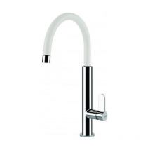Elleci dove mkkdov96 â? miscelatore da cucina monocomando, da incasso, keratek, canna girevole, 41,5 cm, acciaio-bianco