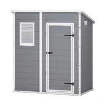 Keter casetta da giardino box portattrezzi da esterno manor pent 6x4 in resina 183,5x111x200,5h grigio