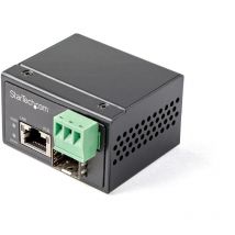 Startech.com media converter fibra a ethernet 30w - convertitore gigabit fibra ottica rame per uso industriale - poe+ media
