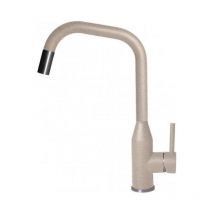 Elleci dora plus mgkdrp51 - miscelatore da cucina monocomando, da incasso, granitek, canna girevole con doccetta estraibile, 38 cm, avena