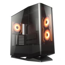 Cougar fv270 rgb gaming mid tower mini itx / micro atx / atx / ceb / e-atx frontale e laterale in vetro temperato curvato senza cuciture nero