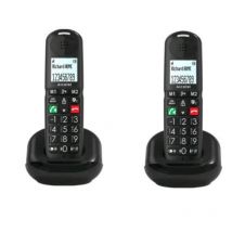 Alcatel xl685 duo telefono cordless dect + aggiuntivo vivavoce audio potenziato 2 tasti memorie dirette nero