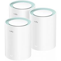 Cudy m1300 sistema mesh wifi 5 dual-band 3 pack bianco per 100 dispositivi router