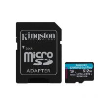 Kingston canvas go plus 512gb microsdxc con adattatore cl10 a2 u3 v30 200mb/s