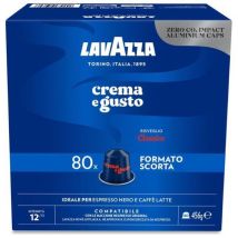 Lavazza 80 capsule alluminio lavazza crema e gusto classico compatibili nespresso
