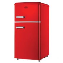 Dcg frigo doppia porta linea retro` 100lt e rosso mf100rcdp