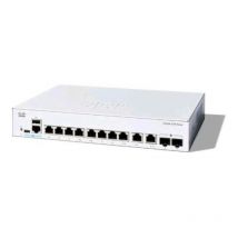 Cisco catalyst 1200-8t-e-2g swtich gestito l3 - 8 x 10/100/1000 + 2 x combo gigabit sfp/rj-45 desktop montabile su rack bianco