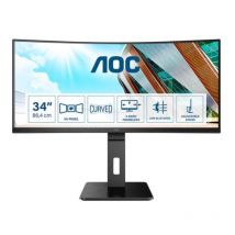 Aoc monitor curvo 34 led va 21:9 qhd 1ms 300 cdm, hdmi/dp, multimediale