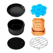 Cosori kit accessori per friggitrice ad aria da 4.5 lt a 6.4 lt con teglia per pizza stampo tappetino e teglia per uova