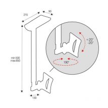 Itb solutions staffa da soffitto 32 vesa 100x100 max 20kg