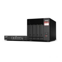 Nas tower qnap ts-473a-sw5t 4hd + 2xm.2 nvme ram 8gb 2x2.5gbe bundle qsw-1105-5t 2.5gbe x 5 ports unmanaged switch