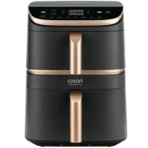 Cosori turbo tower pro friggitrice ad aria 10.8 lt 2630w doppio cestello tecnologia dual blaze 7 funzioni in 1 nero oro