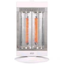 Argo alan stufa alogena da interno 1.000 w 2 restistenze tubolari in fibra di carbonio 2 regolazioni pavimento bianco