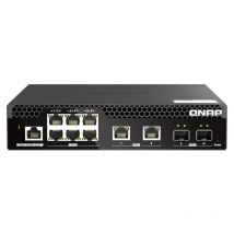 Qnap qsw-m2106r-2s2t switch di rete gestito l2 10g ethernet (100/1000/10000) 1u nero