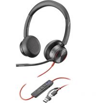 Poly cuffie stereo blackwire 8225 con connettore usb-c, certificate per microsoft teams + adattatore usb-c/a