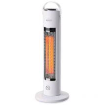 Argoclima sting stufa elettrica 600w 2 intensita di calore tubolare in fibra di carbonio dispositivo di sicurezza antiribaltamento spegnimento automatico bianco
