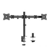 Link braccio supporto da tavolo con morsa per 2 monitor 13-27 fino a 8 kg a 3 snodi