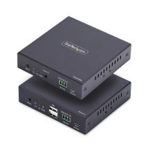 Startech.com kvm extender hdmi su rete ip, kit trasmettitore e ricevitore hdmi 4k 60hz e usb su ethernet/cat6, avoip, non